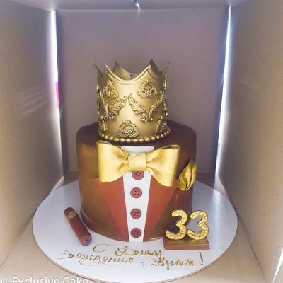 Торт с короной для мужчины