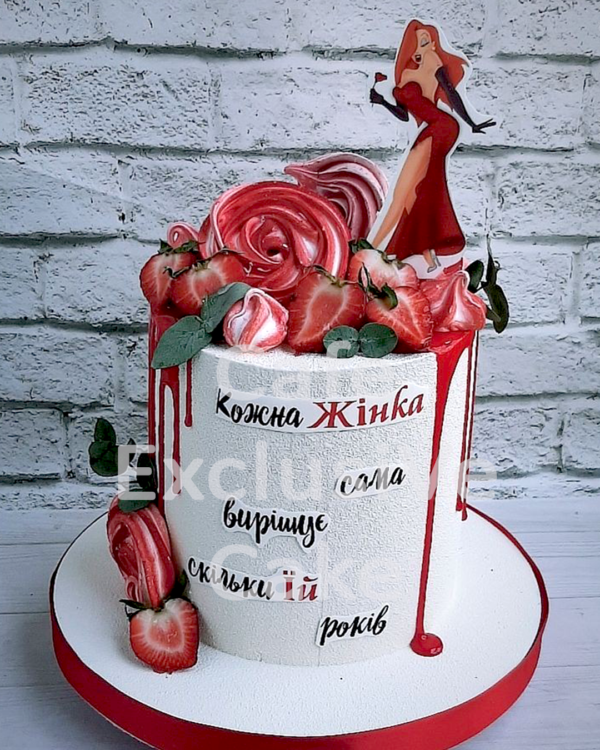 Торт с фигуркой Джессика Рэббит